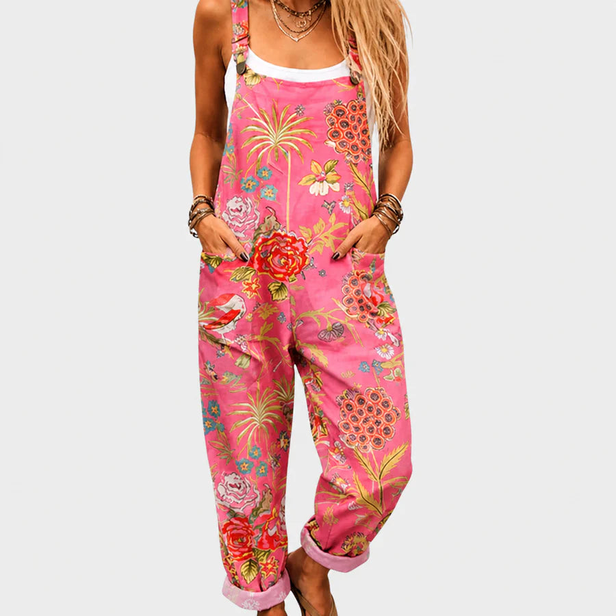 Mono Rosa Tropical con Flores Multicolor