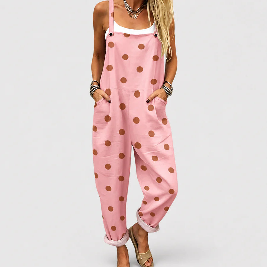 Mono Rosa de Lunares con Tirantes Regulables