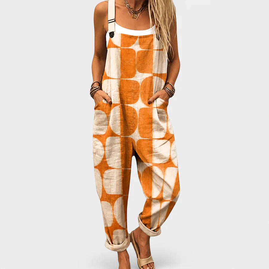 Mono Retro Naranja con Estampado Geométrico