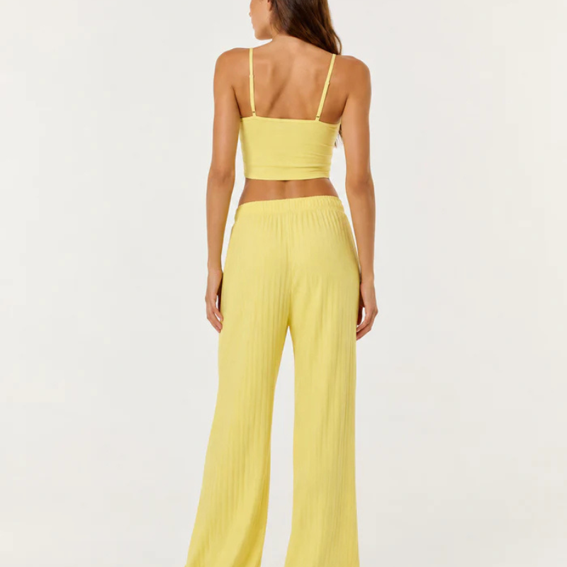 Conjunto Punto Canalé Top y Pantalón Ancho
