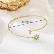 Brazalete Estrella y Luna Dorado – El detalle que hace brillar tu look