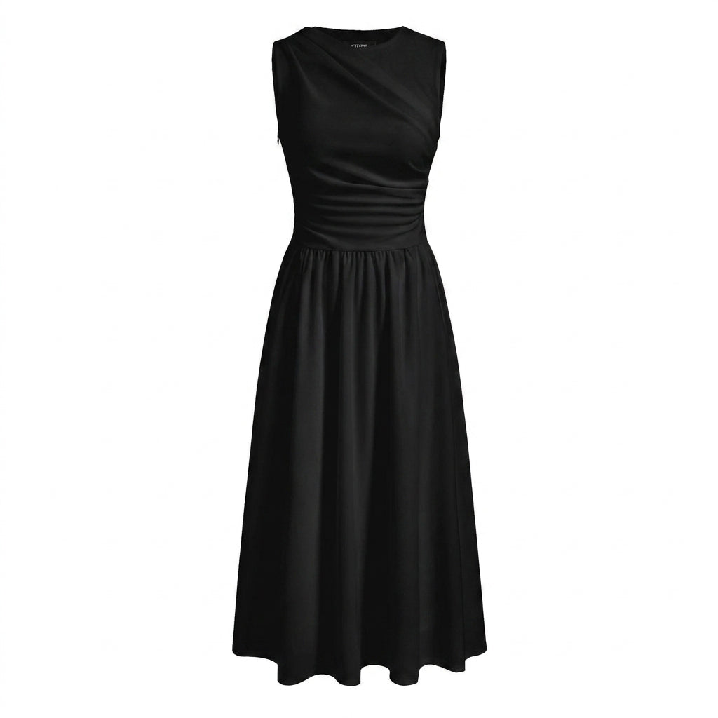 Vestido Midi Sin Mangas Fluido