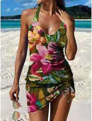 Fiesta – Tankini estampado floral con pantalón corto, efecto vientre plano