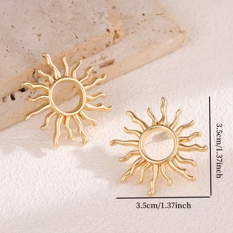 Pendientes Sol Dorado – Brillo que No Pasa Desapercibido