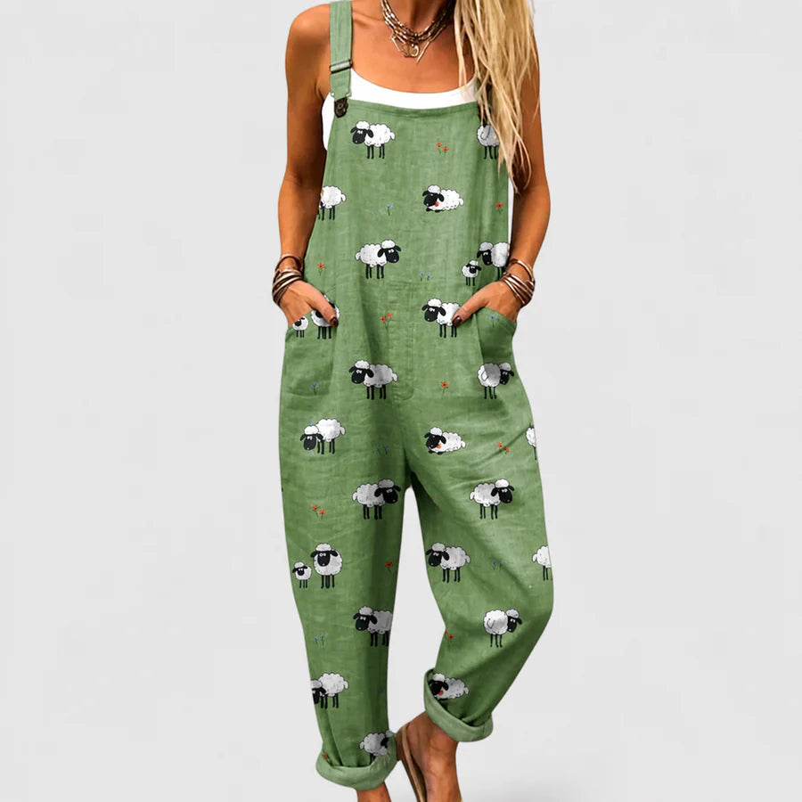 Mono Verde con Estampado de Ovejitas