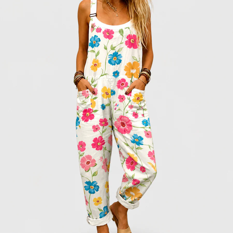 Mono Blanco Floral Multicolor con Tirantes