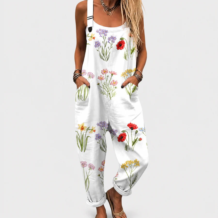 Mono Blanco Floral Silvestre con Tirantes