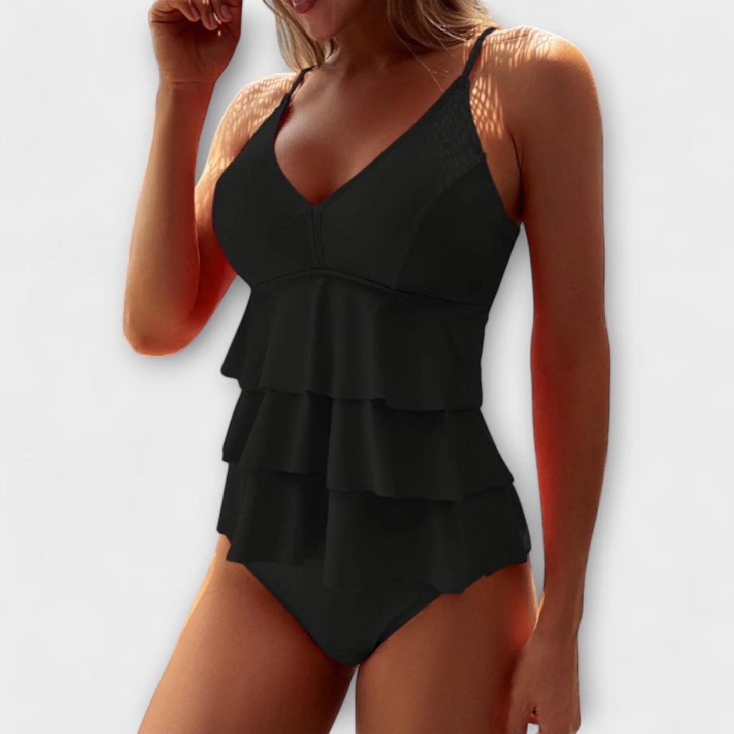 Bañador Entero Volantes por Capas Escote V