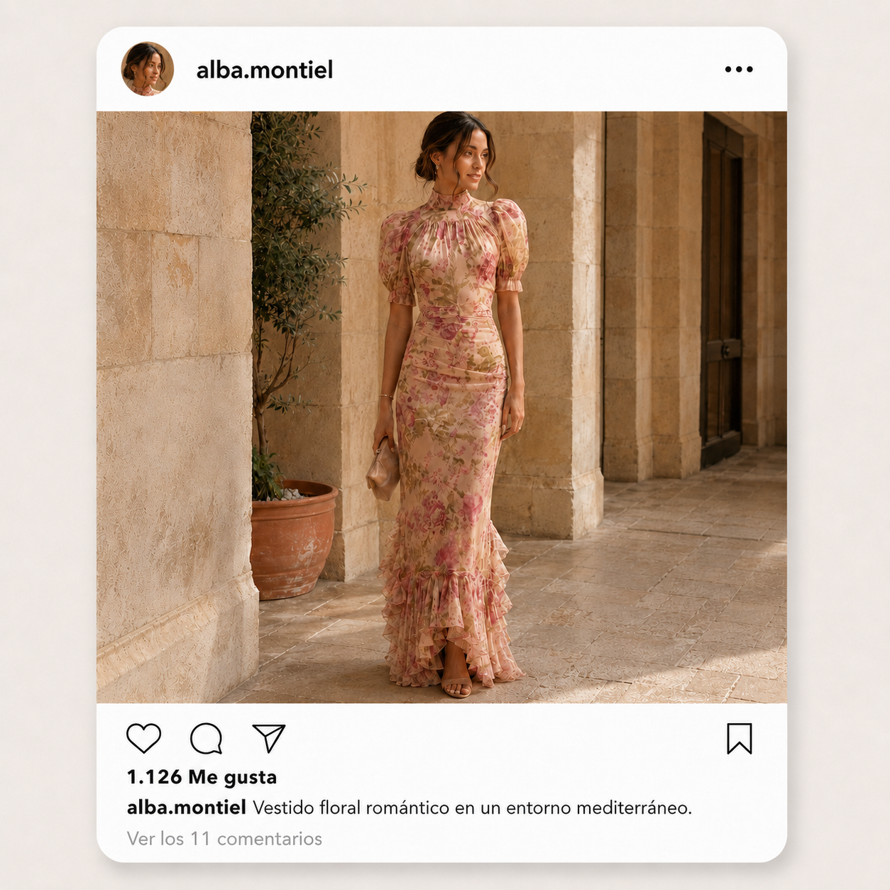 Vestido floral rosa