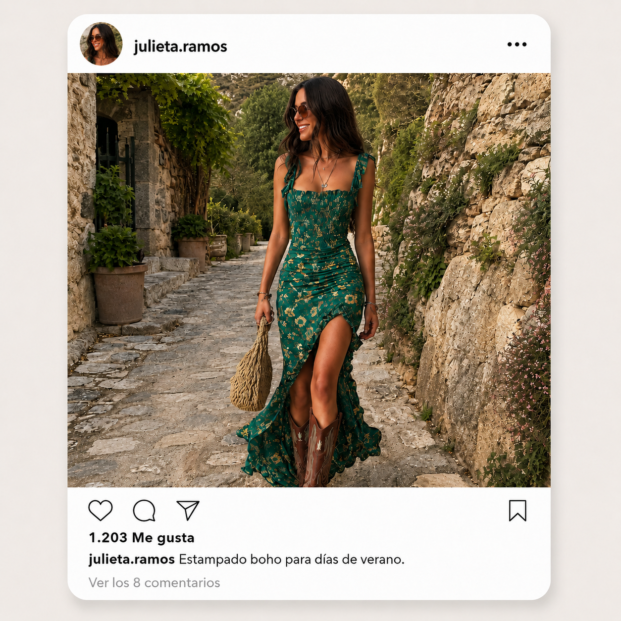 Vestido verde boho