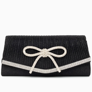 Clutch Plisado con Lazo de Cristales