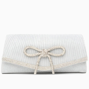 Clutch Plisado con Lazo de Cristales