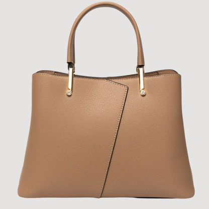 Bolso Estructurado Piel Granulada Solapa Asimétrica