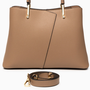 Bolso Estructurado Piel Granulada Solapa Asimétrica