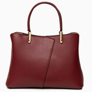 Bolso Estructurado Piel Granulada Solapa Asimétrica