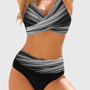 Bikini Moldeador Estampado Geométrico Talle Alto