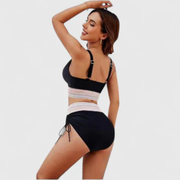 Bikini Halter Talle Alto con Banda Tejida