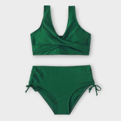 Bikini Top Cruzado Braguita Talle Alto Fruncida
