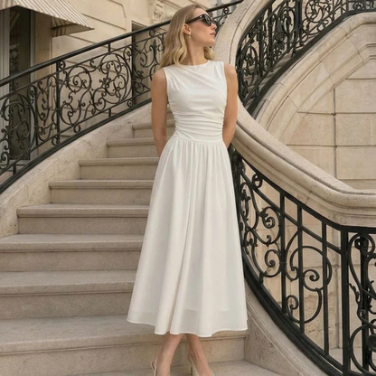 Vestido Midi Sin Mangas Fluido