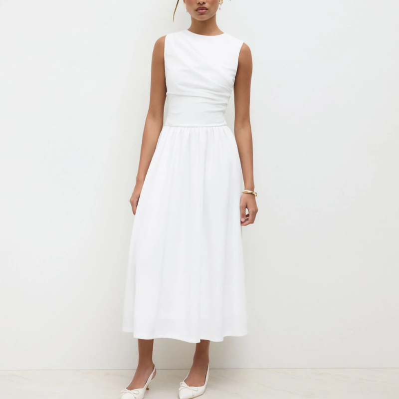 Vestido Midi Sin Mangas Fluido