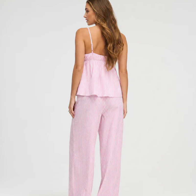 Conjunto Pijama Top y Pantalón a Rayas