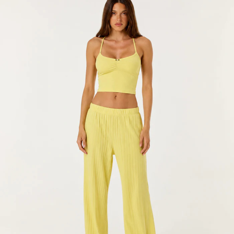Conjunto Punto Canalé Top y Pantalón Ancho