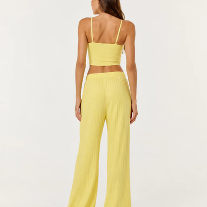 Conjunto Punto Canalé Top y Pantalón Ancho