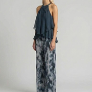 Conjunto Halter Palazzo Tie Dye Azul