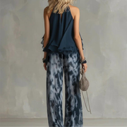 Conjunto Halter Palazzo Tie Dye Azul