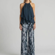 Conjunto Halter Palazzo Tie Dye Azul