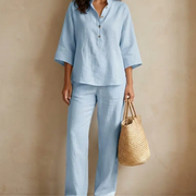 Conjunto Lino Kimono y Pantalón Ancho