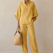Conjunto Lino Kimono y Pantalón Ancho