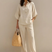 Conjunto Lino Kimono y Pantalón Ancho