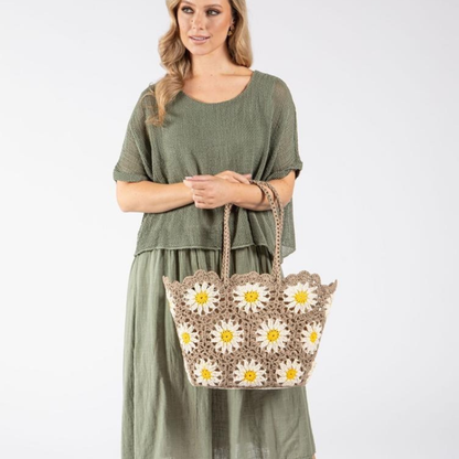 Bolso Floral Tejido Verano